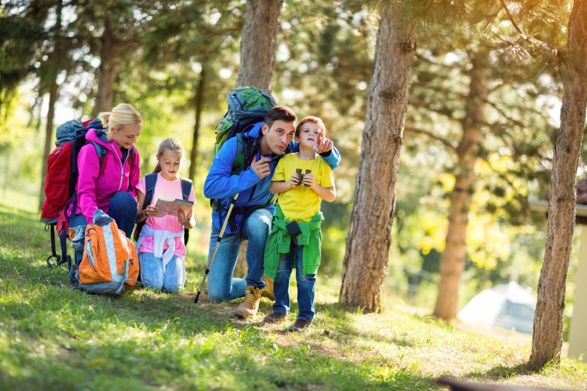 Familie beim Wandern im Chaleturlaub
